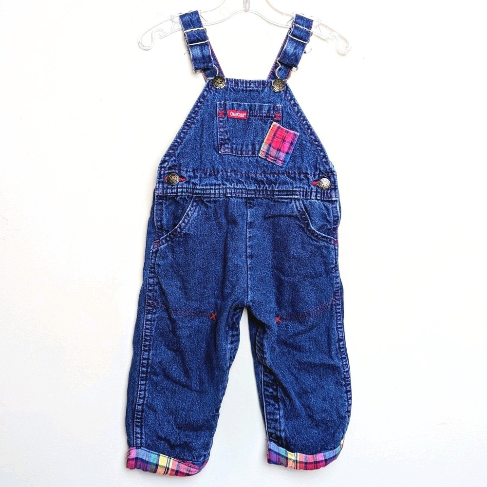 Vintage Osh Kosh Bgosh Rainbow Blanket Lined Bib Overalls 80s Toddler 18 Months